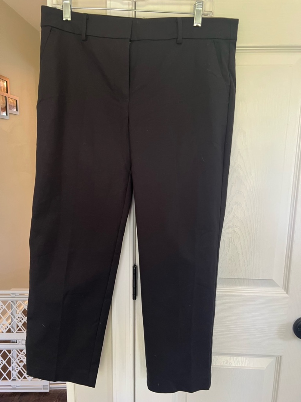 LOFT Riviera Slim Black Slim Pants in Double Weave Women Size 8 NWT